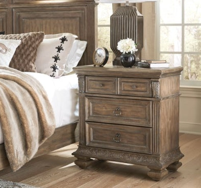 Liberty Furniture Carlisle Court Bedside Chest with Charging Station in Chestnut with Dusty Wax