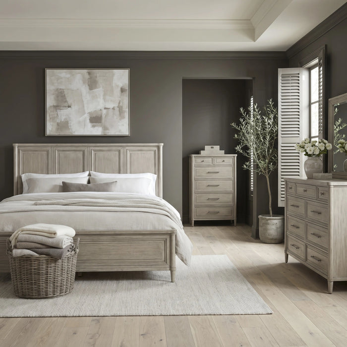 Rochelle Park Panel Bed, Dresser & Mirror, Chest image