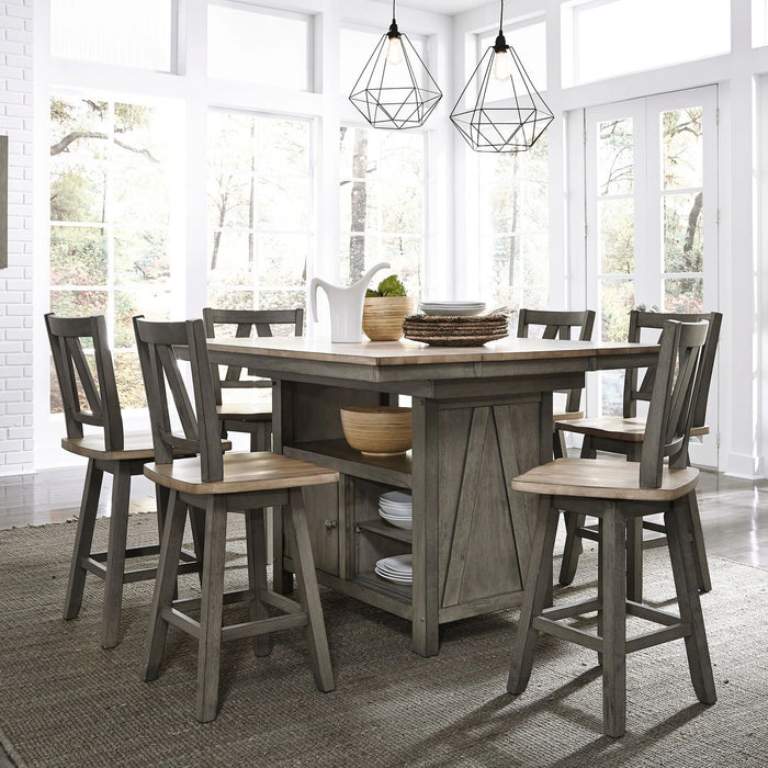 Lindsey Farm 7 Piece Gathering Table Set image
