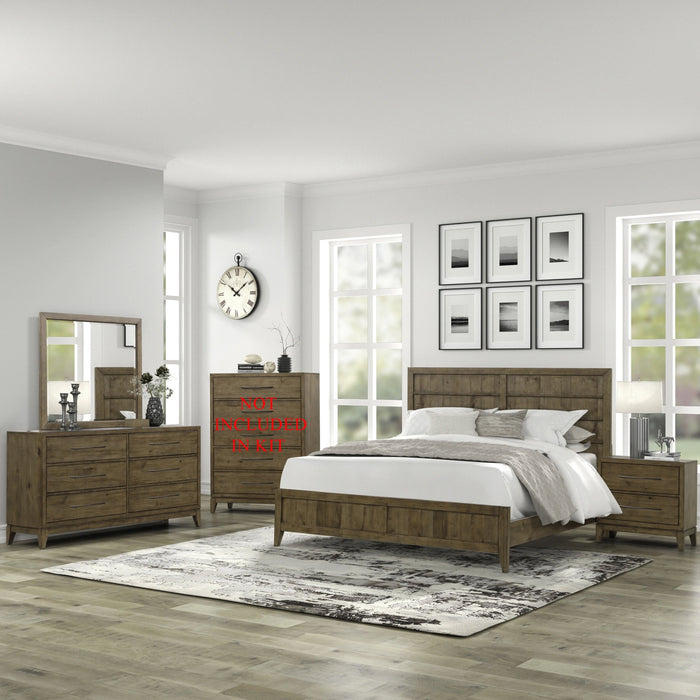 Shaker Lakes King California Panel Bed, Dresser & Mirror, Night Stand image