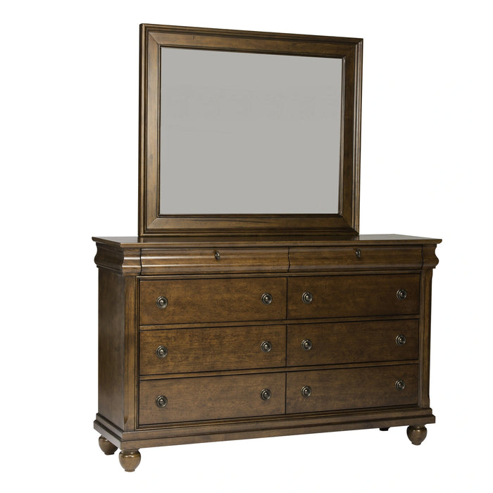 Rustic Traditions King California Sleigh Bed, Dresser & Mirror, Chest, Night Stand image
