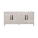 Kinsley 4 Door Accent Cabinet in Washed Taupe & Silver Champagne EST SHIP TIME APPX 4 WEEKS image