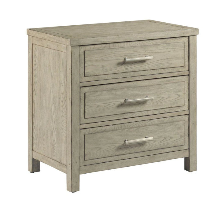 American Drew West Fork Baker Nightstand in Aged Taupe