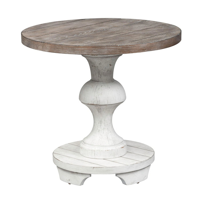 Sedona Round End Table in Heavy Distressed White image