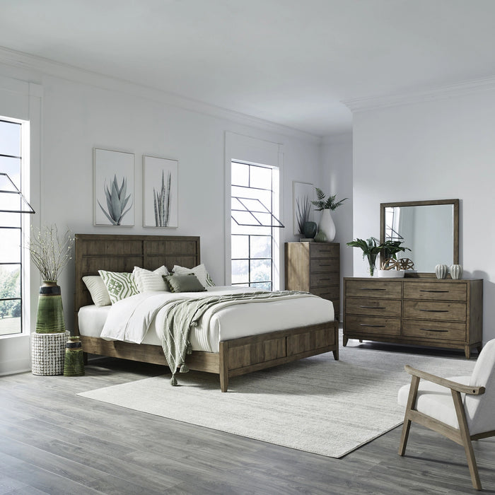 Shaker Lakes King Panel Bed, Dresser & Mirror, Chest image