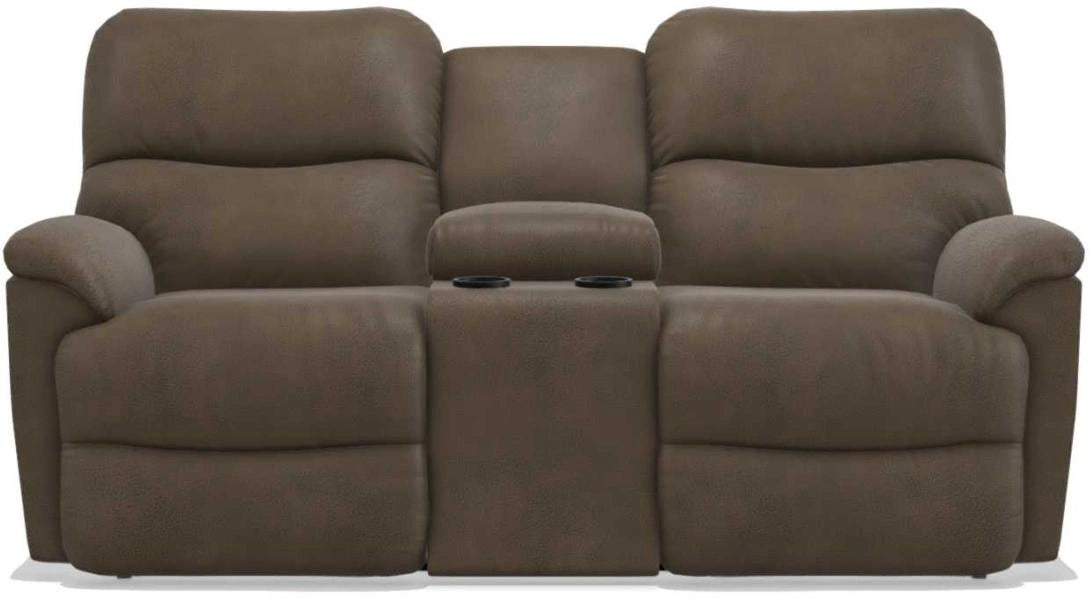La-Z-Boy Trouper PowerRecline La-Z-Time Mink Reclining Loveseat with Console