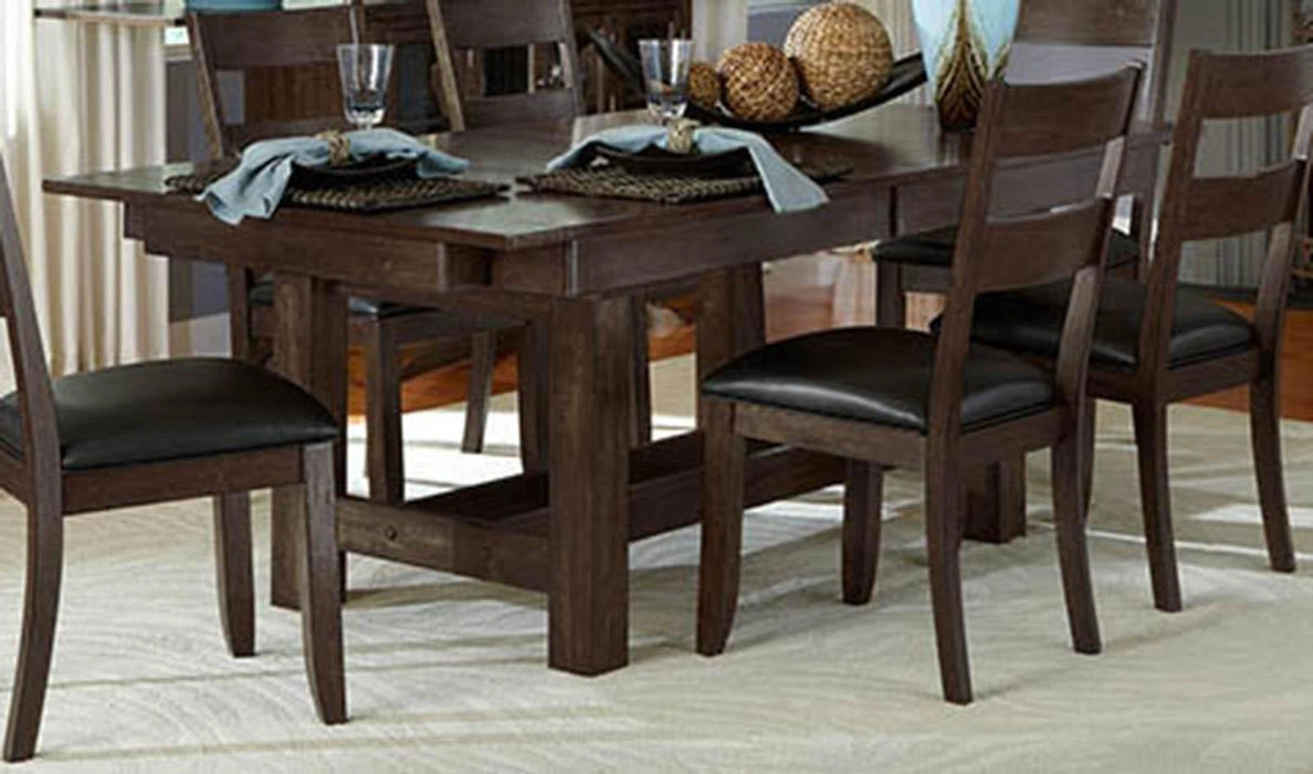 A-America Furniture Mariposa Rectangular Trestle Table in Warm Grey