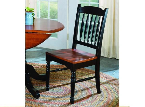 A-America British Isles Slatback Side Chair in Oak/Black (Set of 2)