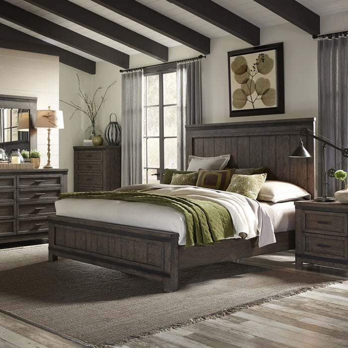 Thornwood Hills King California Panel Bed, Dresser & Mirror, Night Stand image