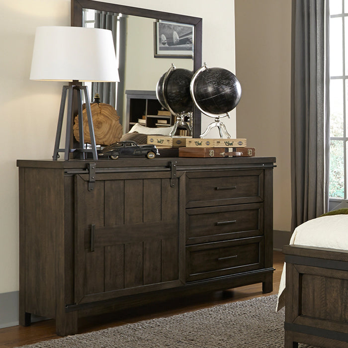 Thornwood Hills Bookcase Bed, Dresser & Mirror image