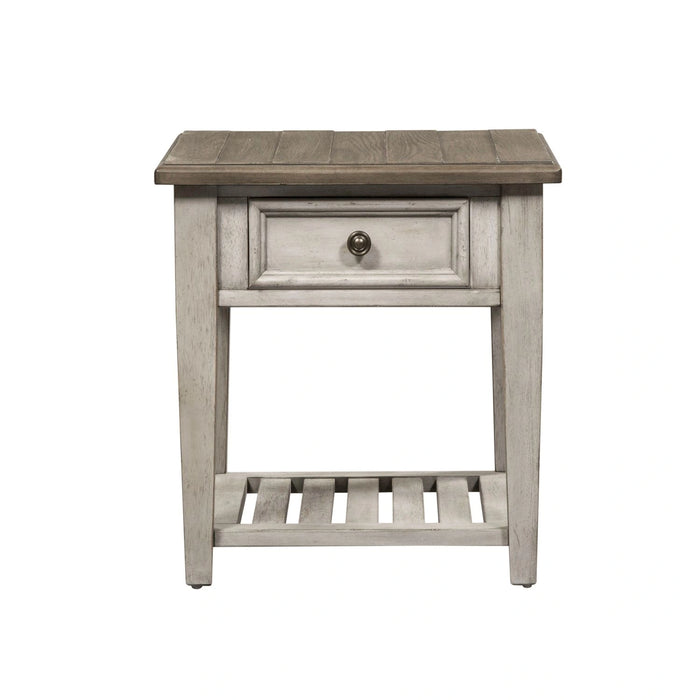 Heartland Drawer End Table in Antique White image