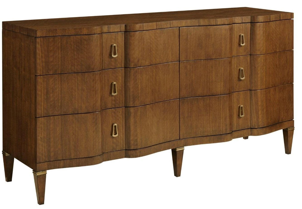 American Drew Vantage Littleton 6 Drawer Dresser in Medium Stain