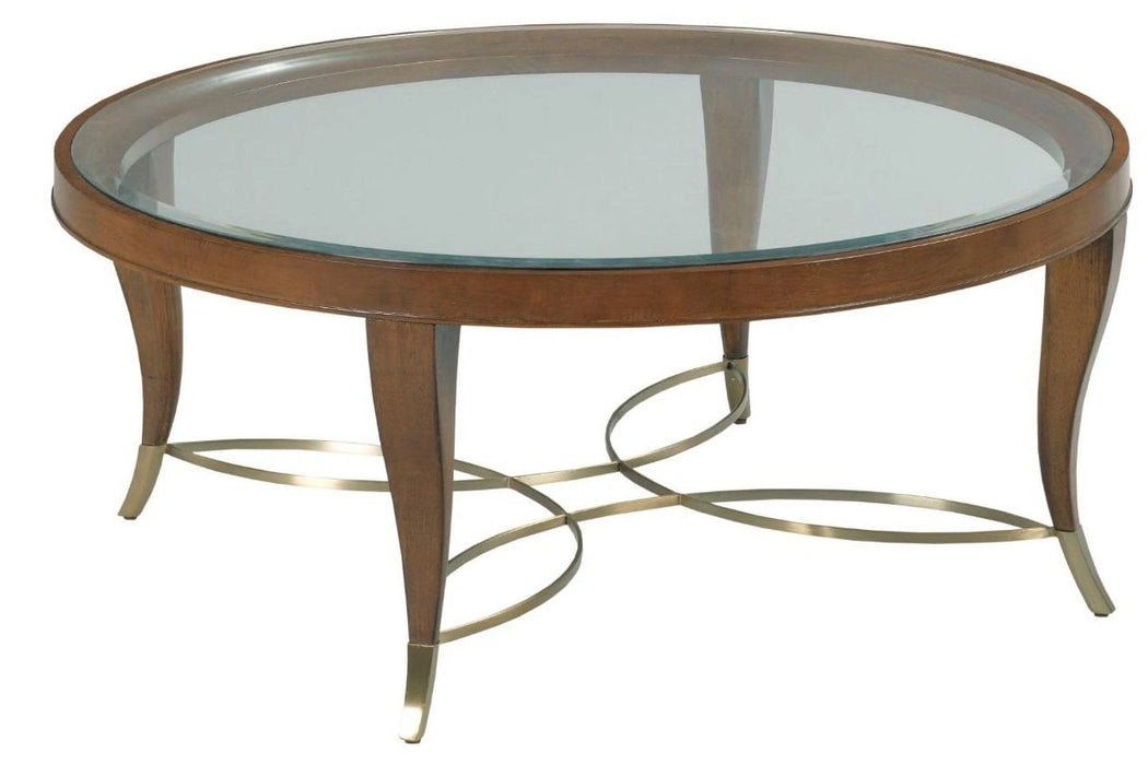 American Drew Vantage Round Coffee Table in Medium Stain